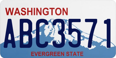 WA license plate ABC3571