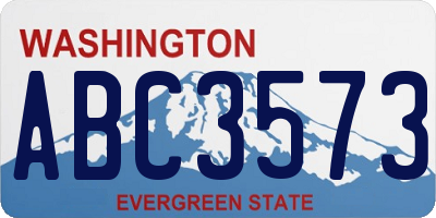 WA license plate ABC3573