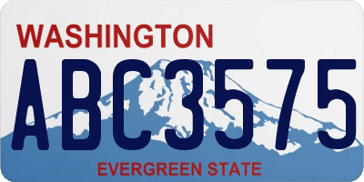 WA license plate ABC3575