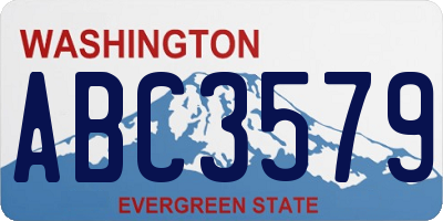 WA license plate ABC3579