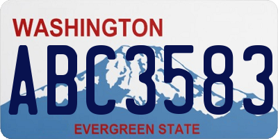WA license plate ABC3583