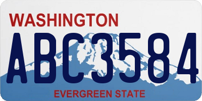 WA license plate ABC3584