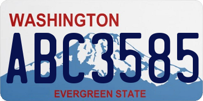 WA license plate ABC3585