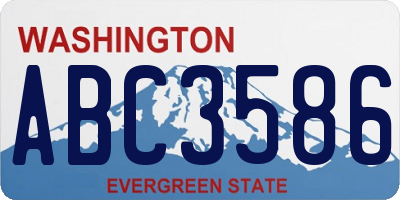 WA license plate ABC3586