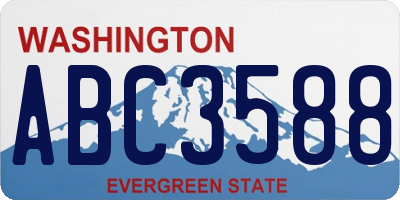 WA license plate ABC3588