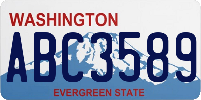 WA license plate ABC3589