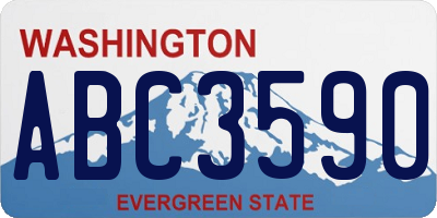 WA license plate ABC3590