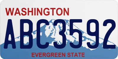 WA license plate ABC3592