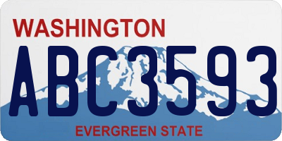 WA license plate ABC3593