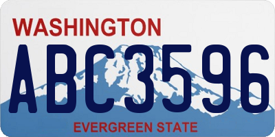 WA license plate ABC3596