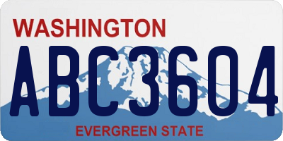 WA license plate ABC3604