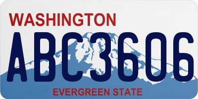 WA license plate ABC3606