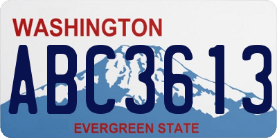 WA license plate ABC3613