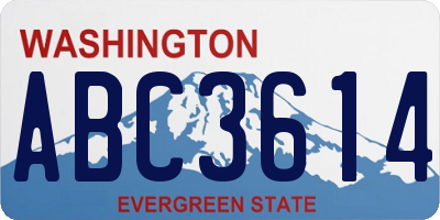 WA license plate ABC3614
