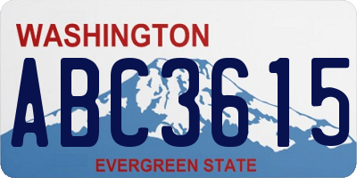 WA license plate ABC3615