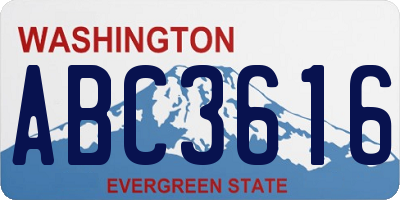WA license plate ABC3616