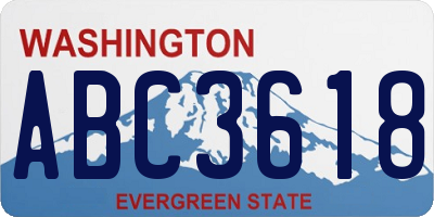 WA license plate ABC3618