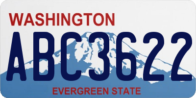 WA license plate ABC3622