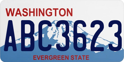 WA license plate ABC3623