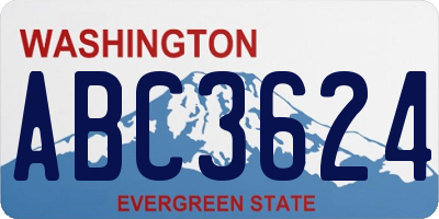 WA license plate ABC3624