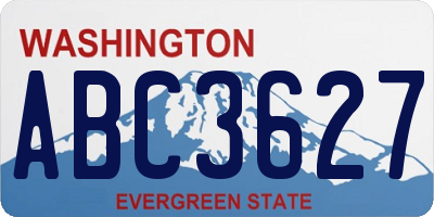 WA license plate ABC3627