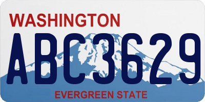 WA license plate ABC3629