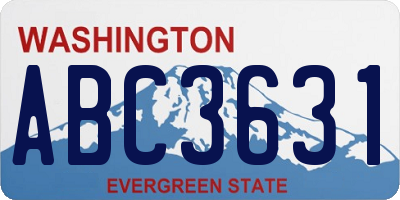 WA license plate ABC3631