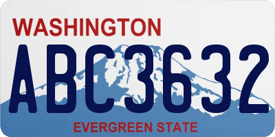 WA license plate ABC3632