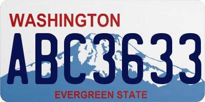WA license plate ABC3633