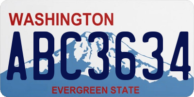 WA license plate ABC3634