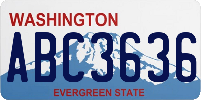 WA license plate ABC3636