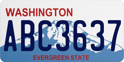WA license plate ABC3637