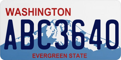 WA license plate ABC3640
