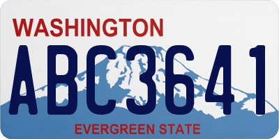 WA license plate ABC3641