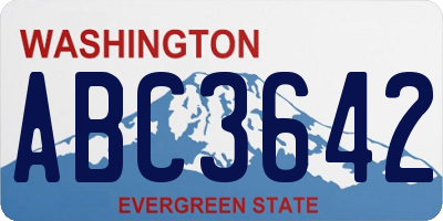 WA license plate ABC3642