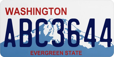 WA license plate ABC3644