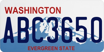 WA license plate ABC3650