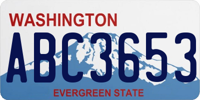 WA license plate ABC3653