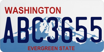 WA license plate ABC3655