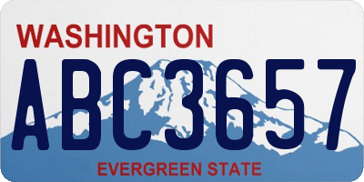 WA license plate ABC3657