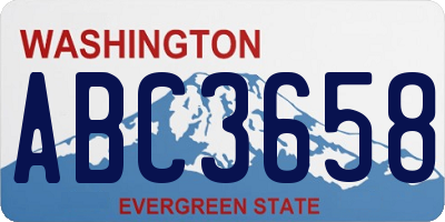 WA license plate ABC3658