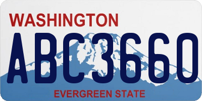 WA license plate ABC3660