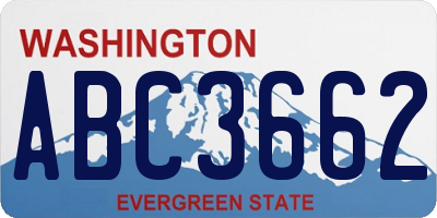 WA license plate ABC3662