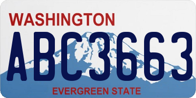 WA license plate ABC3663