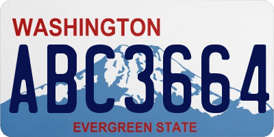 WA license plate ABC3664