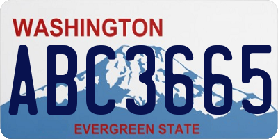 WA license plate ABC3665