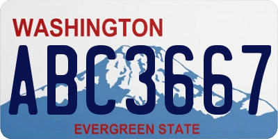 WA license plate ABC3667