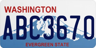 WA license plate ABC3670