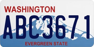 WA license plate ABC3671