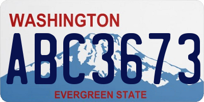 WA license plate ABC3673